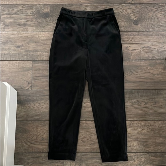 Express Black Velour/Velvet Ankle Trousers - Picture 1 of 7